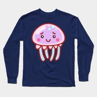 Shy Cotton Candy Jellyfish Minimal Long Sleeve T-Shirt